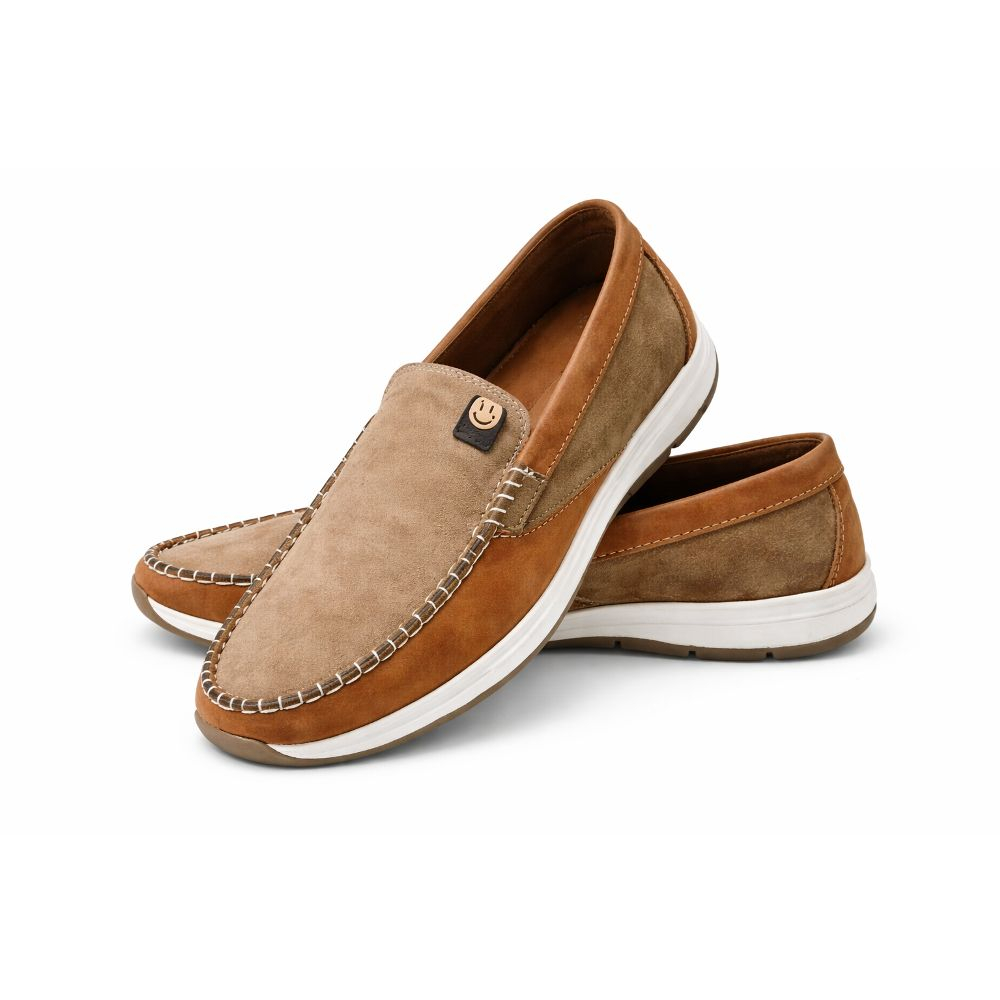 Mens Suede Driving Shoes with Rubber Sole